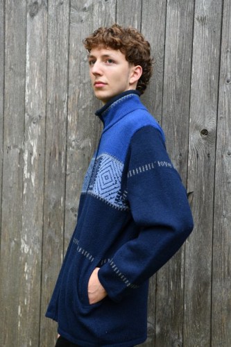 T-665 FF Mens woolen cardigan with pockets